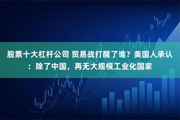 股票十大杠杆公司 贸易战打醒了谁？美国人承认：除了中国，再无大规模工业化国家